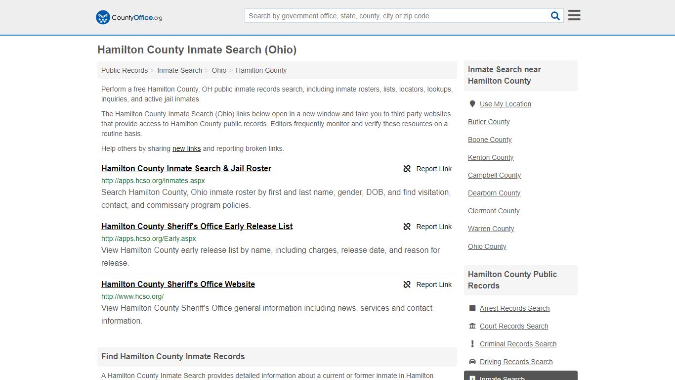 Inmate Search - Hamilton County, OH (Inmate Rosters & Locators)